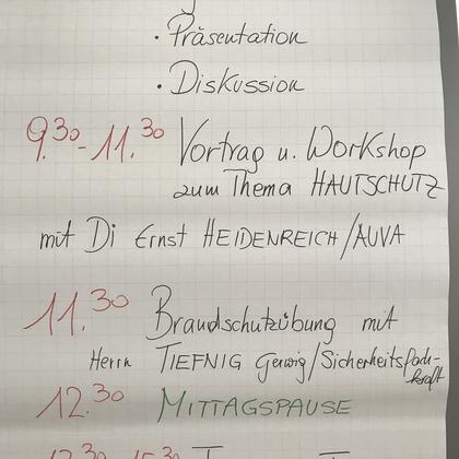 IMG_4595 | © Der Plan für Tag 2 der Lehrlingstage. © HASSLACHER Gruppe