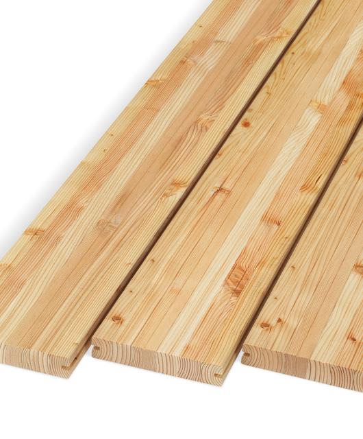HNT_PRO_Terrassendiele_-_Komfortdiele_-_Larche_sibirisch_01__copy__Jost_amp_Bayer | © Komfortdiele V-Nut und Terraflex System Lärche stäbchenverklebt © Jost&Bayer